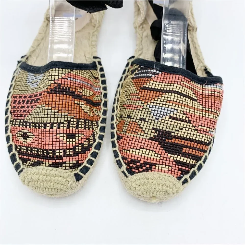 Soludos Colorful Low Heel Lace Up Espadrilles Sz 7I‎